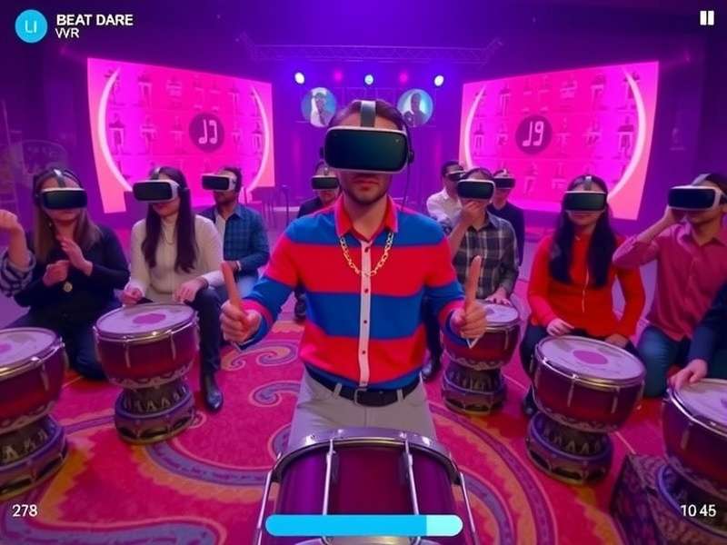 Dhol Beat Dare VR community event with players in VR headsets